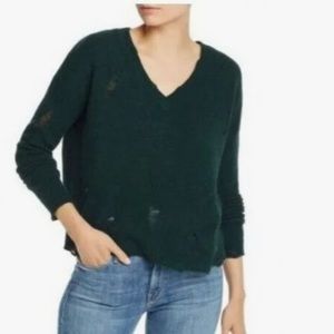 NWT AQUA CASHMERE DESTROYED SWEATER
